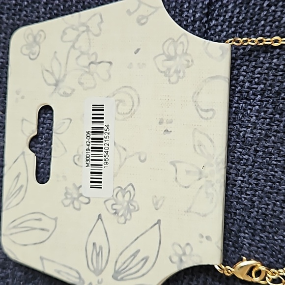 Mudd Love Peace Happiness Gold Adjustable Chain Aqua Teal Light Blue Stones - Picture 6 of 6